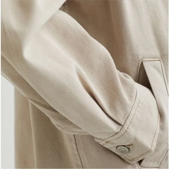 H&M denim oversized shirt jacket coat XS - Picture 4 of 5